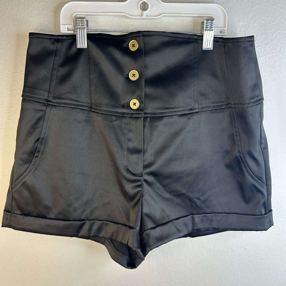 NWT Express Design Studio High-Waist Corset-Back Shorts – Black | Size 10